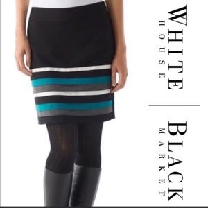 WHBM fully lined tiered border knit skirt